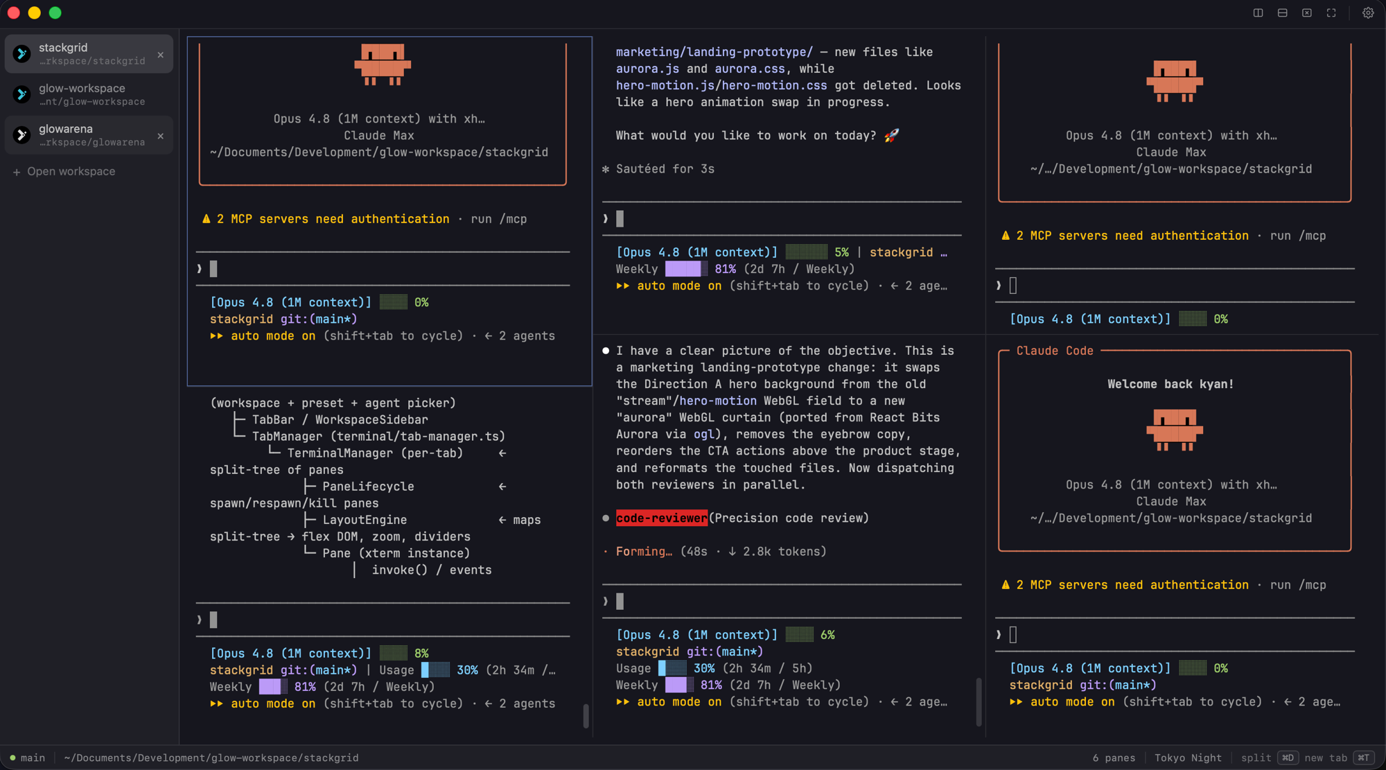 SpaceVibe Deck — nhiều pane chạy agent CLI song song